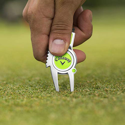 Callaway 4-in-1 Golf Divot Repair Tool - color: Lime