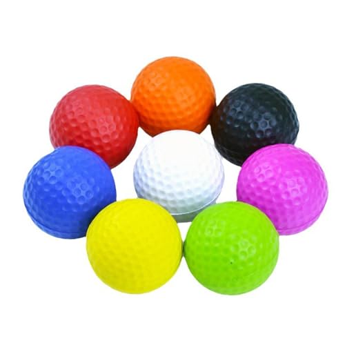 10Pcs Long Lasting Limited Flight Practice Golf Ball for Backyard Realistic Feel PU Practice Foams Flight Training - color: Green