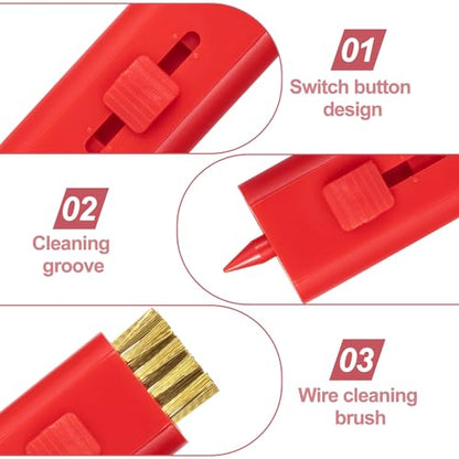 PAGOW 2 Pack Retractable Golf Club Cleaner Brush, Portable Double-Sided Golf Club Brush Groove Cleaner-Multicolor - color: Red