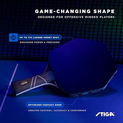 STIGA Cybershape Eclipse Ping Pong Paddle – Professional Performance Table Tennis Racket - Hexagon Shape Tournament-Quality Paddle for Spin, Speed, and Control