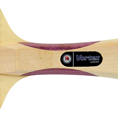 Vortex Table Tennis Racket 4-Player Set, Pips-Out With Sponge, Red & Black Rubber Surface, 1.5mm Sponge Layer, Flared Handle, Includes Three 2-Star Balls