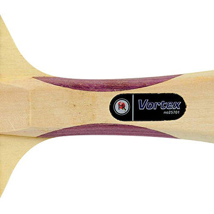 Vortex Table Tennis Racket 4-Player Set, Pips-Out With Sponge, Red & Black Rubber Surface, 1.5mm Sponge Layer, Flared Handle, Includes Three 2-Star Balls