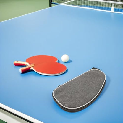 MAGICLULU 2pcs Table Tennis Racket Bag with Zipper Portable Waterproof Pingpong Paddle Case Gray Tote for Paddle and Ball Storage, Lightweight Sports Equipment Carrying Case for Training