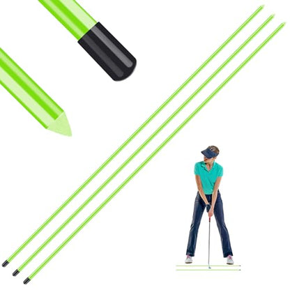 Amy Sport Golf Alignment Sticks Rods for Swing Training 34 Inch Value 2 3 Pack, Golf Aiming Stick for Putting Posture Corrector Practice Aid, Perfect Length to Fit in Any Golf Bag