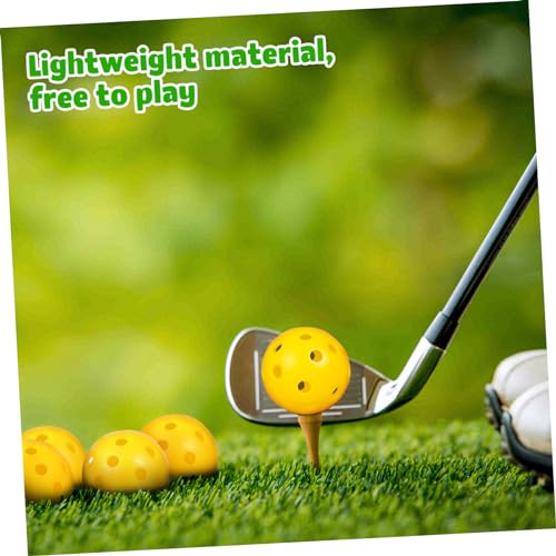 Garneck 24pcs Golf Practice Ball Practice Golf Color Ball Indoor Bulk Airflow Hollow Beginner Use Putting Trainer Training Plastic Yellow