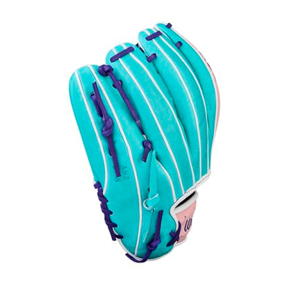 Wilson Winter 2025 A2K® Baseball Gloves - color: Teal/Pink/Purple, size: Infield - 11.5"