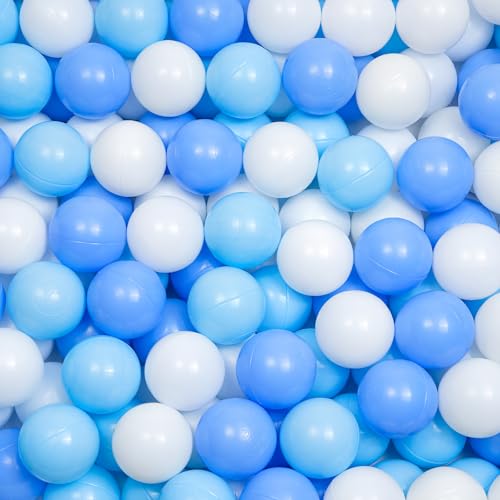 Ball Pit Balls for Toddlers 1-3, 100pcs Crush Proof Plastic Balls for Girls Ball Pit, BPA Free Non-Toxic Play Balls for Baby Pool, Playhouse, Tent, Also for Dogs & Pets, White, Blue - color: C_blue, size: 100 pcs