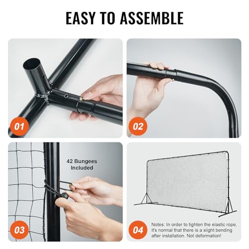 VEVOR Soccer Rebound Trainer, Iron Soccer Training Equipment, Sports Football Rebounder Wall, Double-Sided Rebounding Net, Easy Assembly, Perfect for Backyard Practicing, Solo Training, Passing - size: 12x6FT