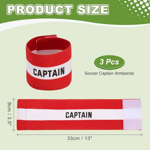 Soccer Captain Armbands, Adjustable Captain Bands Soccer Elastic Armband - color: Red,White