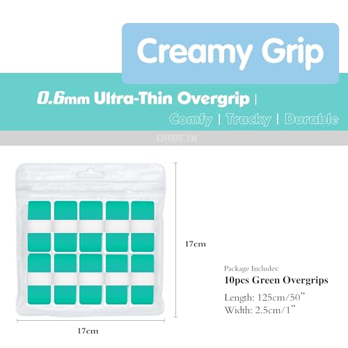 10pcs Tennis Grip Tape - Tennis Overgrip for Tennis Racquet - Tennis Racket Grip Tape - Pickleball Paddle Grip Tape - color: green