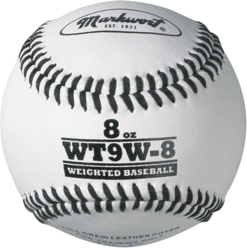 Premier Pitching Weighted Leather Baseballs | Weighted Training Balls to Improve Power & Pitching Training | Increase Pitch Velocity for All Skill Levels - size: 8 oz