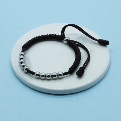 Premium Golf Stainless Steel 10 Bead Score Counter Bracelet, Golf Stroke Count Bracelet, Resizable Easy Adjust Golf Round Scoring Tracker, Durable Stylish Golf Accessory - style: Black