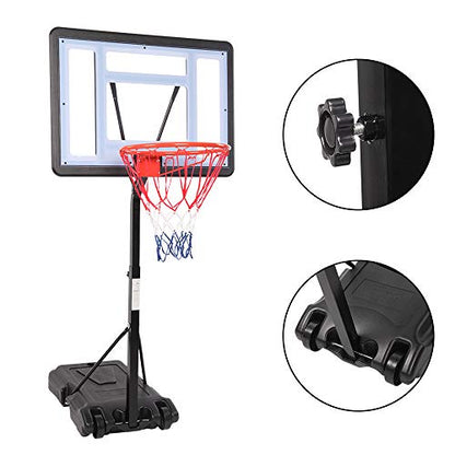 Ktaxon Poolside Basketball Hoop, Adjustable Height 45-53" Swimming Pool Upgraded Portable Basketball Hoop Stand with Fillable Base