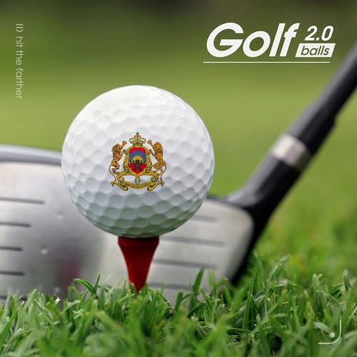 Morocco Coat of Arms Moroccan Custom Golf Balls Soft Practice Training Golf Balls for Men Women Indoor Or Outdoor Use