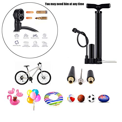 Bike Floor Pump, Bicycle Pump with Dual Presta & Schrader Valve Head, High Pressure Bicycle Tire Inflator, Portable Hand Air Pump for Road & Mountain Bikes, Strollers and Balls - style: Classic/No Gauge
