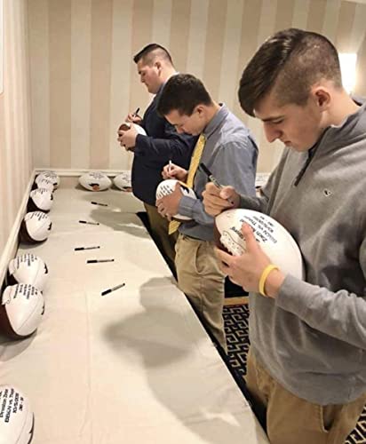 Autograph Blank Full Regulation 12 Inch Football | Official Size 9 | Football Trophy for Signing with Two White Panels - style: Football with Base