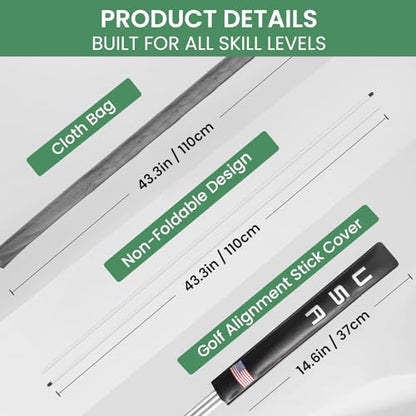 Golf Alignment Sticks 43 Inches Value 5-Pack with Premium Cover, Training Rods Essential Aiming Stick for Perfect Swing & Accurate Aiming & Effective Practice Guide - style: 5 Pcs in White