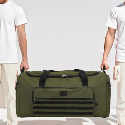 120L Extra Large Gym Duffle Bag for Men Women with Shoes Compartment Heavy Duty Tactical Sports Duffel Bag Big Football Baseball Basketball Soccer Hockey Team Equipment Bag, Green - color: Green