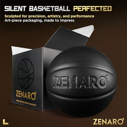 Zenaro Ultra Premium Silent Basketball - Size 7 (29.5”), Non-Compressed, 3D Sculpted Groove for True Bounce & Control, Real Game-Weight Indoor Basketball, Durable Airless Foam, Premium Gift Box