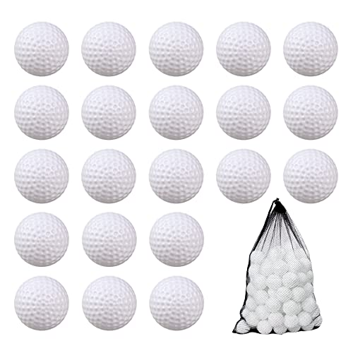 KOFULL Plastic Golf Balls Practice, 24/50/100 Pack Hollow Plastic Fake Golf Balls Indoor Outdoor Training, Golf Party Decorations - Light Weight - color: 100/Pack, White