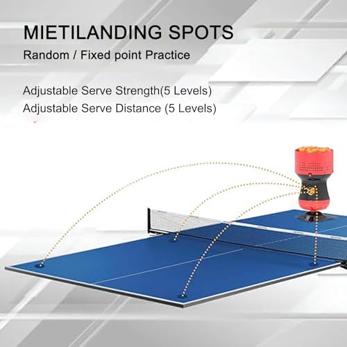 Table Tennis Robot (Remote), with Removable Ball Storage, 90 Ball Reserves, Adjustable Speed+ Frequency(5 Gear), Serve Straight/Spin, for Practice/Training