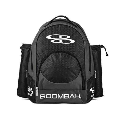 Boombah Tyro Baseball/Softball Bat Backpack - 20" x 15" x 10" - Holds 2 Bats up to Barrel Size of 2-5/8" - color: Charcoal/Black_C23