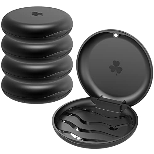 (5 Pack) Retainer Case,Solid Orthodontic Retainer Case-Black