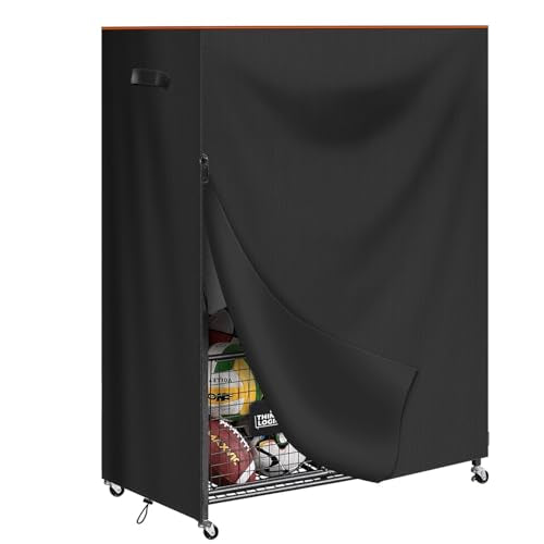 Garage Sports Equipment Organizer Cover,Waterproof 420D Oxford Protective Outdoor Indoor Sports Equipment Storage Rack Dust Cover 38"L x 18"W x 45"H (Only Cover)