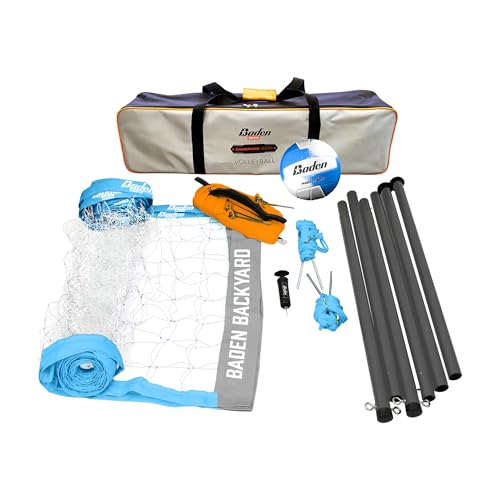 Baden Volleyball Net Set, Volleyball Bag, Adjustable Poles, & Boundary Lines, Portable Volleyball Net for Backyard or Outdoor Activities for Men, Women & Kids