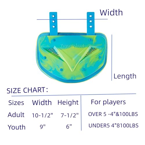 Football Back Plate, Football Low Back Pad, Rear Protector Lower Back Pads+ Towel - color: blue and green, size: Large