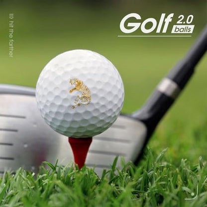 Gold Tiger with Floral Tail Print Golf Balls for Men Women Practice Training Golf Balls for Indoor Outdoor Use
