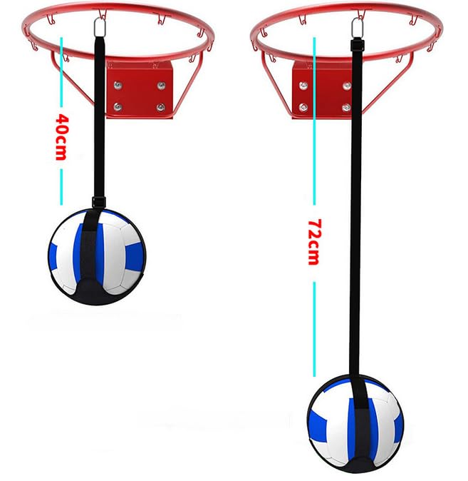 JIAHG Hanging Volleyball Spike Trainer with Buckle Adjustable Solo Ball Practice Equipment Jump Training Aid Easy to Hang Volleyball Trainer for Adult Teens Indoor Outdoor Self-Study Use