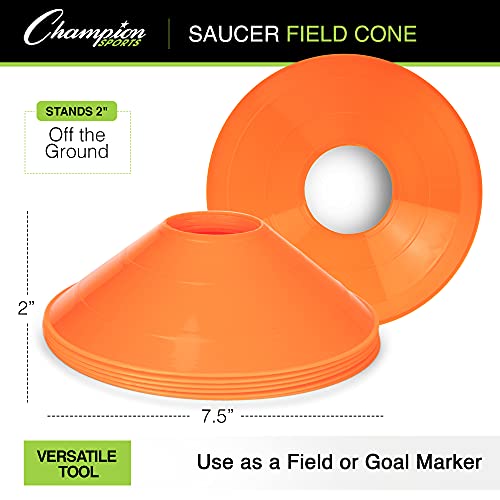 Champion Sports 7.5" Diameter Flexible Saucer Field Cone for Athletics and Social Distancing, Purple