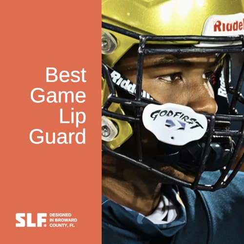 Lip Guard Football Mouth Guard – Youth & Adult Mouthpiece with Strap – Sleefs - color: God First White