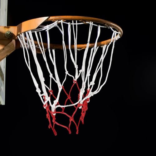 2pcs Polyester Basketball Nets Replacement, 3.0mm Sturdy Woven Mesh, Tricolor, Professional Ball Accessories for Outdoor Basketball Hoops and Courts