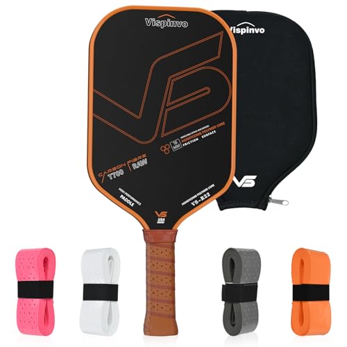 Pickleball Paddle, 16MM T700 Thermoformed Raw Carbon Fiber Pickleball Paddle, USAPA Approved, Polypropylene Honeycomb Core, Foam Injected Edges for Expanded Sweet Spot, Control and Balance - color: Brown