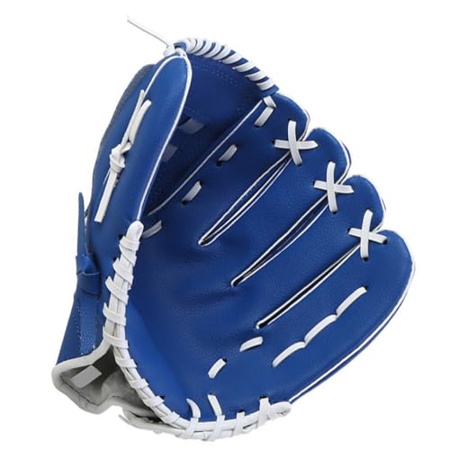 Homoyoyo 9.5-inch Pu Baseball Glove Infielder and Pitcher Training Mitt Blue Softball Glove for Youth Players Protective Batting Suitable for S Practice