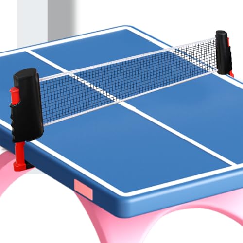 Table Tennis Net Retractable, Adjustable Tennis Net and Post for Home Indoor Practice, Training, Game Play on Any Table, ABS and Nylon Mesh Sports Equipment