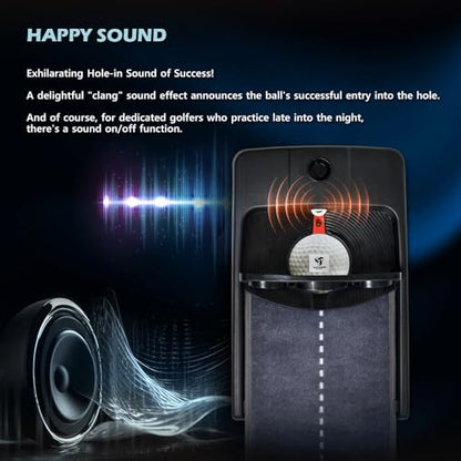 WINNER SPIRIT Miracle 580v3 Golf Putting Mat Green Indoor with Electric Auto Ball Return Silent Quiet No Noise Home Office Gift - style: MIRACLE 580v3