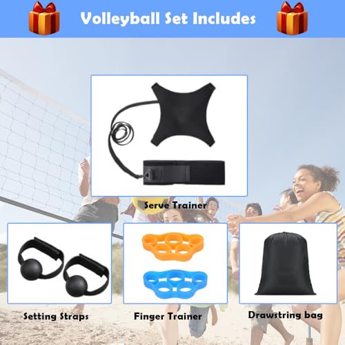 Solo Volleyball Trainer: All-in-One Volleyball Training Equipment with Rebounder for Serving, Spiking & Setting Practice Serve Trainer & Practice Gift for Beginners to Pros - style: VET03