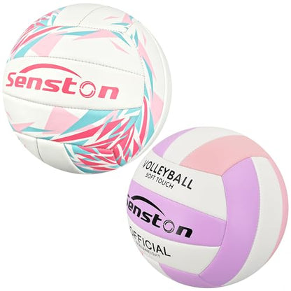 Senston Pink Volleyball Official Size 5 - Waterproof Indoor/Outdoor Soft Volleyball for Beach Play, Game,Gym,Training