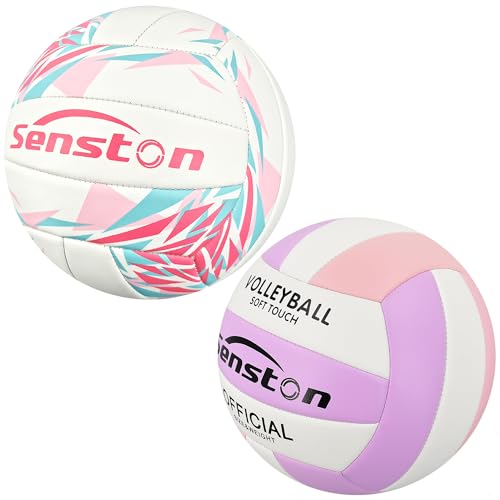 Senston Pink Volleyball Official Size 5 - Waterproof Indoor/Outdoor Soft Volleyball for Beach Play, Game,Gym,Training