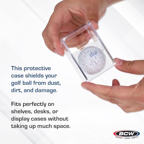 BCW Golf Ball Display Case - 1 ct Clear Polystyrene Shell Golf Ball Display Two-Piece Compact Design Display Case for Your Collectible Golf Ball Golf Ball Holder