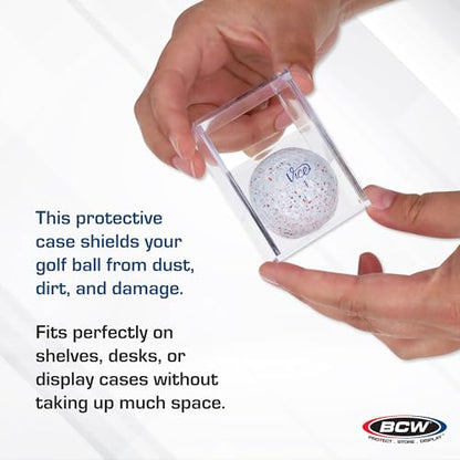 BCW Golf Ball Display Case - 1 ct Clear Polystyrene Shell Golf Ball Display Two-Piece Compact Design Display Case for Your Collectible Golf Ball Golf Ball Holder