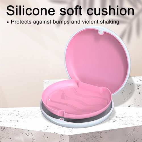 Aligner Case, Retainer Case Compatible with Invisalign, Silicone Inner Support Protection, Magnet Closure Braces Box, 1 Piece Orthodontic Box (White) - color: White