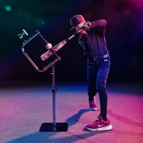 Attack Tee – Baseball & Softball Batting Swing Trainer | Adjustable Hitting Trainer 19-49" | iOS Swing Path Batting Tee