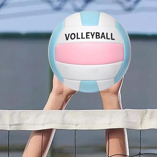 Beach Volleyball - Outdoor Game Match Ball - Soft Beach Volleyball for Team Sports Practice Games Park Grass Backyard Pool Sand Court School Party - color: Blue and white