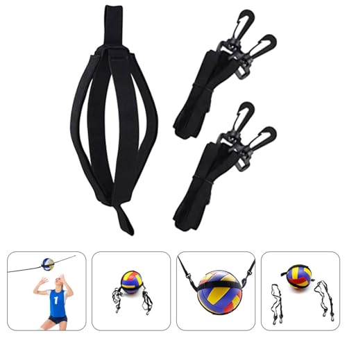 YARNOW 1set Volleyball Spike Trainer Strap Trainer for Hitting Practice and Jumping Drills for Ages Black