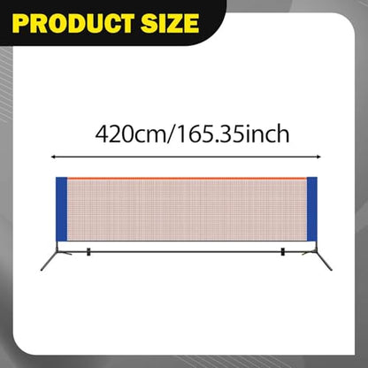Generic Pickleball Net Portable Pickleball Net for Driveways Pickleball Net System with Metal Frame Includes Carrying Bag and Easy Assembly Made of Po - size: 4.2m