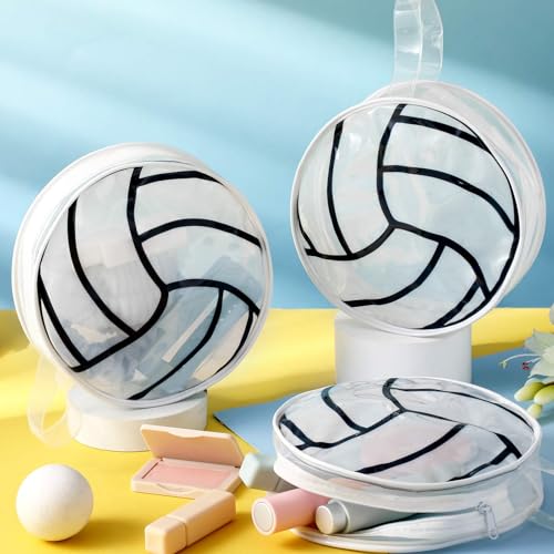 Reginary 12 Pcs Volleyball Cosmetic Bag Gifts Accessories for Makeup Bags Volleyball Clear PVC Cheer Case Toiletry Zipper Pouch Waterproof Travel Handbag Purses Organizer for Volleyball Team Gift - style: Volleyball